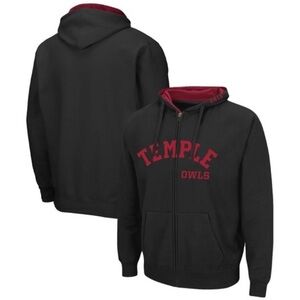 Colosseum Temple University Owls Black Zip Sweatshirt Men’s Small